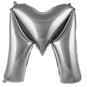 M Harf Balon Gümüş Bütün harfler Büyük boy 78cm