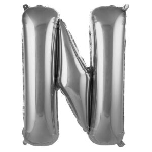 N Harf Balon Gümüş Bütün harfler Büyük boy 78cm