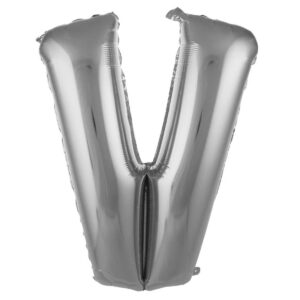 V Harf Balon Gümüş Bütün harfler Büyük boy 78cm