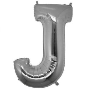 J Harf Balon Gümüş Bütün harfler Büyük boy 78cm