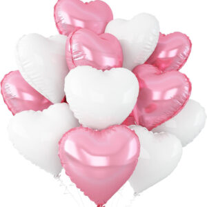 Kalp Folyo balon Tüm renkler karışık 4 adet 45cm hava ve helyum uyumlu