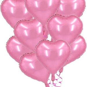 Kalp Folyo balon 8 adet hava ve helyum ile uyumlu 25cm