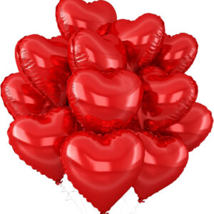 Kalp Folyo balon 8 adet hava ve helyum ile uyumlu 25cm