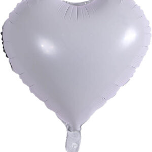 Beyaz Kalp Folyo balon 45cm tüm renkler hava ve helyum ile uyumlu