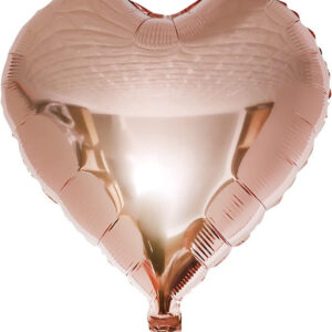 Rosegold Kalp Folyo balon 45cm tüm renkler hava ve helyum ile uyumlu