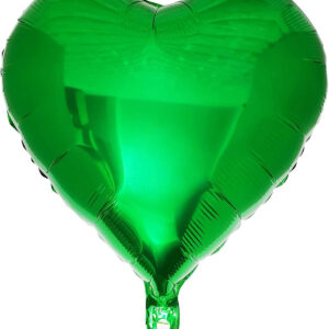 Yeşil Kalp Folyo balon 45cm tüm renkler hava ve helyum ile uyumlu