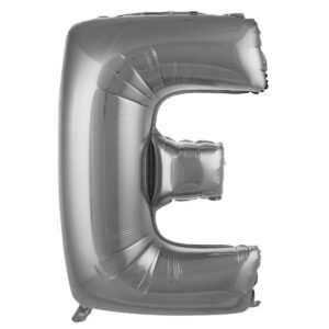 E Harf Balon Gümüş Bütün harfler Büyük boy 78cm