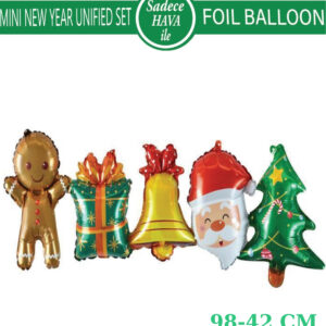 Yılbaşı Birleşik set balon 5li 98-42cm hava ile uyumlu