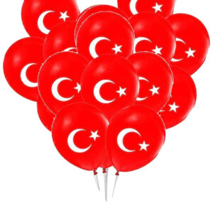 20 Adet atatürk türk bayrağı balon premium lateks