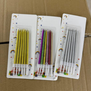 Pasta mumu 18 adet karışık renklerde gold gümüş karışık metalik 14cm büyük boy