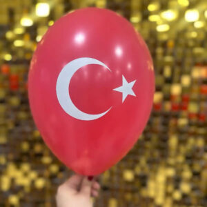 5 adet Ay Yıldız Türk Bayraklı Balon Kaliteli 12 inc