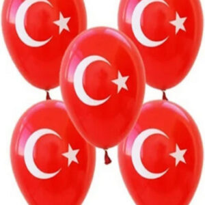 10 adet Ay Yıldız Türk Bayraklı Balon Kaliteli 12 inc