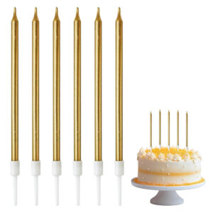 16cm altın 6lı kaliteli pasta mumu