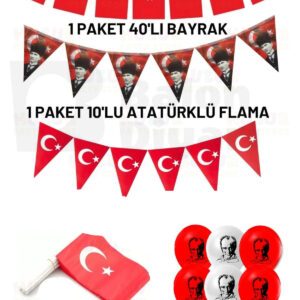 Milli Bayram 23 nisan Süsleme Paketi Bayrak Türk Bayrak Flama atatürk