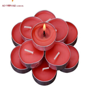 5 adet Mum - Kırmızı Yuvarlak Yer Ve Masa Mumu