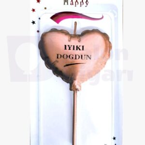 iyi ki doğdun kalp mum büyük boy 12cm