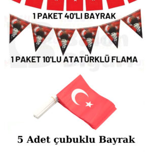 Milli Bayram 23 nisan Süsleme Paketi Bayrak Türk Bayrak Flama atatürk