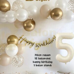 5 yaş Folyo 12 balon banner 7li stand elit doğum günü seti