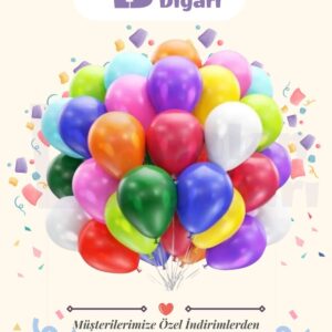 5 Adet Karışık renklerde balon 23cm