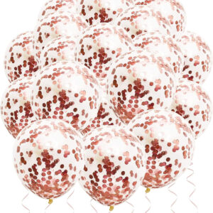 10 adet Rosegold Şeffaf pullu balon seti