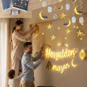 hoşgeldin Ramazan Süsü Ramazan Duvar Kapı Perde Süsü Ramazan Dekorasyonu Işıklı şık Süs