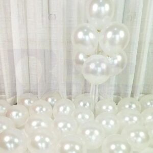 40 Adet Beyaz Sedefli Metalik Balon – Şık ve Parlak Dekorasyon