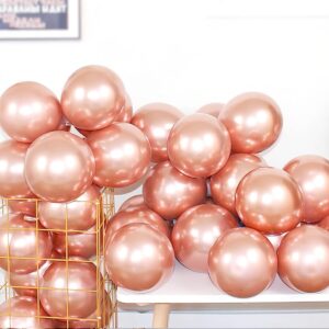 10 Adet Rose Gold Metalik Sedefli Balon