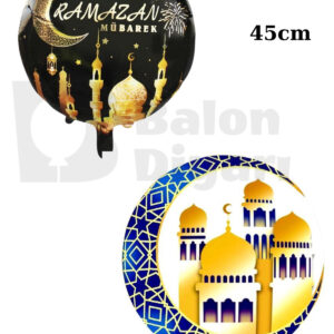 2 adet Ramazan ayı Ramazan mübarek folyo cami desenli folyo balon