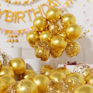 40 adet Gold Sedefli Metalik Şeffaf Balon Premium 2 Paket Balon Pulu