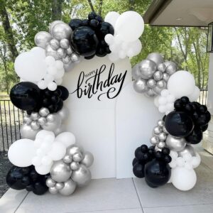 40 Adet Gümüş & Beyaz Balon Seti – Zarif Ve Şık Parti Dekoru