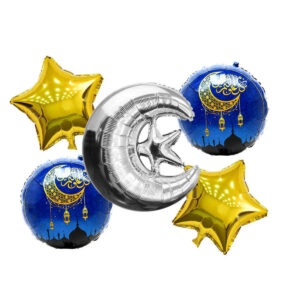 Ramazan Takım Folyo Balon Gümüş 5'li Set kaliteli büyük boy