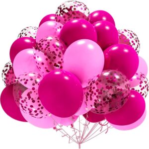 Konfetili Balonlar 30'lu Fuşya Pembe Premium Lateks Lüks Balonlar