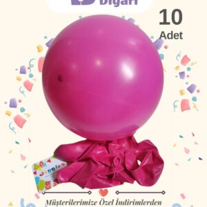 Fuşya Renk Balon 10 Adet - Premium Lateks