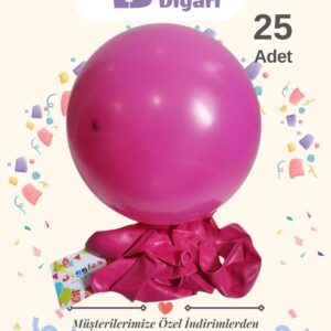 Fuşya Renk Balon 25 Adet - Premium Lateks