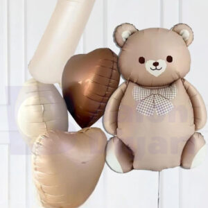 7 Yaş Temalı Retro Ayıcıklı Doğum Günü Balon Seti