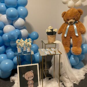 Erkek Çocuk Hastane Odası Süsleme Krem Mavi Krom Lacivert 25’li Balon Seti