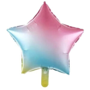 Gökkuşağı Renkli 18 İnç Yıldız Folyo Balon 🌈🎈
