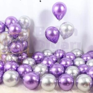 💜 Mor, Lila ve Gümüş Metalik Balon Seti – Lüks ve Parlak Şıklık! 🎈
