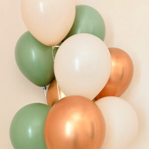 5 Adet Küf Yeşili ve Altın Renkli Balon Demeti