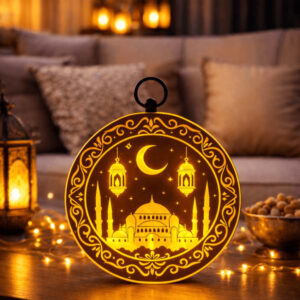 Hoşgeldin Ramazan Cami silüetli Işıklı Dekor pil ile çalışır ramazan bayramı