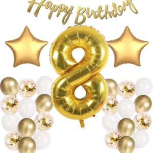 Gold Konsept Tüm Yaş Doğum Günü Kutlama Seti + Balon Bandı Hediyeli