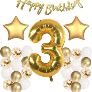 Gold Konsept Tüm Yaş Doğum Günü Kutlama Seti + Balon Bandı Hediyeli
