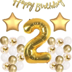 Gold Konsept Tüm Yaş Doğum Günü Kutlama Seti + Balon Bandı Hediyeli