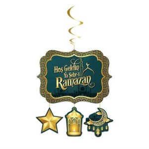 Hoşgeldin Ya Şehri Ramazan Yazılı Asmalı Tavan Sarkıt Süsü Ramazan Bayramı 130x33 Cm Islam dini