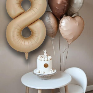 8 Yaş Için Kalpli Ve Yaş Rakam Balon Yaş Günü Balon Seti