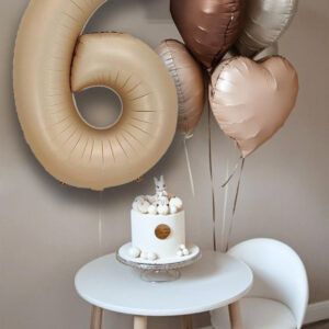 6 Yaş Için Kalpli Ve Yaş Rakam Balon Yaş Günü Balon Seti
