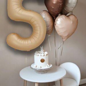 5 Yaş Için Kalpli Ve Yaş Rakam Balon Yaş Günü Balon Seti