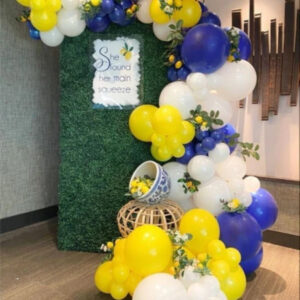 50 Adet Balon Parti Konsept Doğum Günü Sarı Beyaz Lacivert Balon Seti