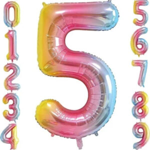 5 Yaş 78 Cm Rengarenk Rakam Folyo Balonu Büyük Boy