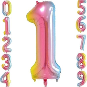 Tüm Rakamlarda Renkli Folyo Balon 34 İnç (76-82 cm)